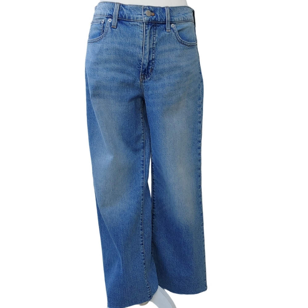 J.Crew High-Rise Slim Wide Leg Jeans in Classic Blue Women's Size 28 NWT - Picture 3 of 17